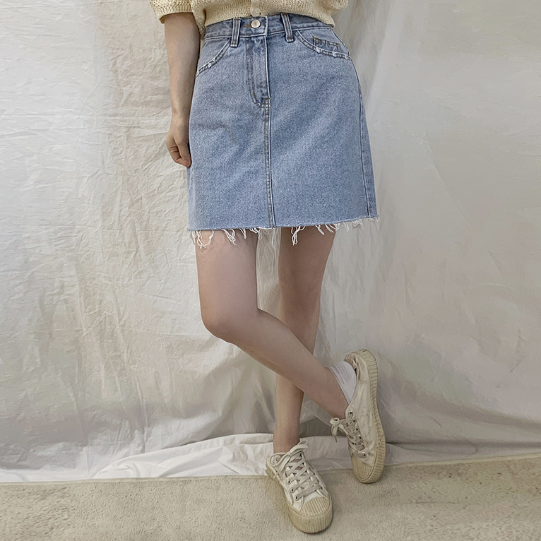 로에드데님 skirt (2color)