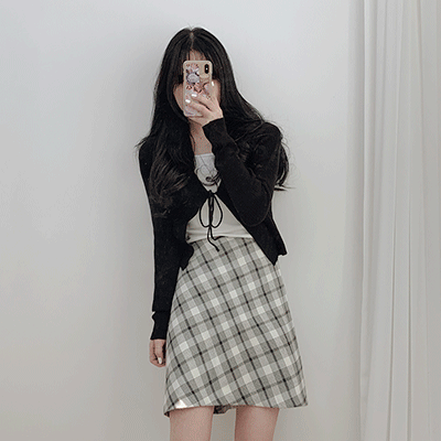 레이브체크 skirt (2color)